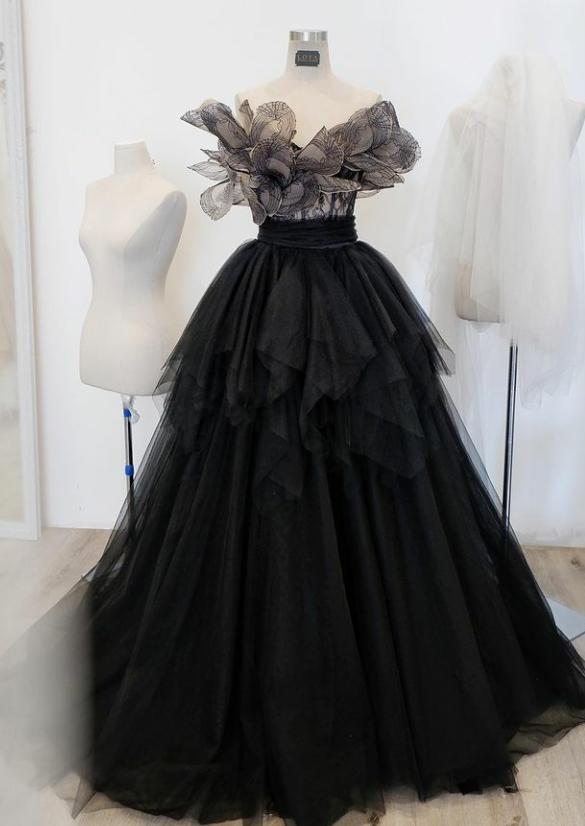 Black Viola Ballgown 